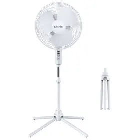Sp17-16awt Shinic 16 Inch 3-speed Oscillating Pedestal Fan With Folding Base Adjustable Height And Tilt