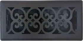 Vic412-blk Sierra Gates 4 Inch X 12 Victorian Floor Register In Textured Black - Vent Covers For Home