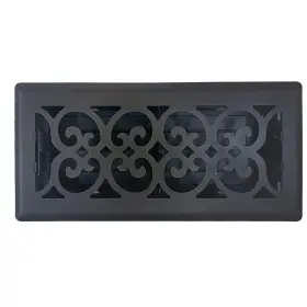 Sierra Grates 850042081662 4 Inch X 14 Victorian Floor Register In Textured Black Finish - Vent Covers For