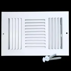 Sierra Grates 850055240919 14 X 6 Inch Duct Opening White Air Vent Cover For Wall Or Ceiling Three-wa