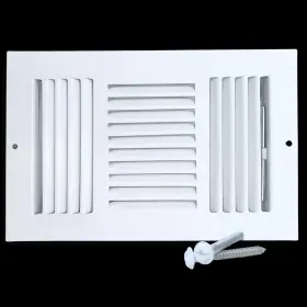 Sierra Grates 850055240933 10 X 6 Inch Duct Opening White Air Vent Cover For Wall Or Ceiling Three-wa