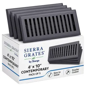 Ctp410-gry-5 Sierra Grates 4 Inch X 10 Contemporary Design Floor Register In Granite Grey Finish Case Of 5
