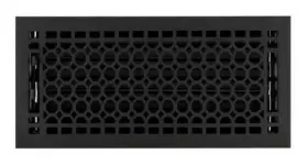 Signature Hardware 037155617906 Honeycomb Cast Iron Floor Register 6x14 Black