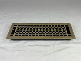 Hv-1016-412-ab Signature Hardware Honeycomb Brass Floor Register - Antique 4 Inch X 12 5 13-1/4 Overall