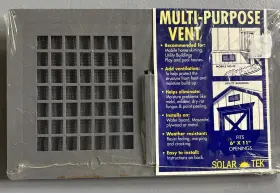 Solar Tek 090617171439 Multi Purpose Vent Cover 6x11 Inch Opening Easy Installation Add Ventilation Gray
