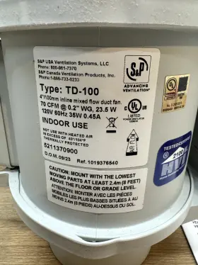 Td-100 Soler And Palau 812482010268 4 Inch Inline Duct Fan #2