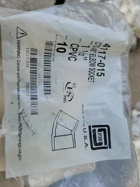 4117-015 Spears Lot Of 10 Cpvc Elbow 1-1/2 Inch 45 100 Psi 180 F Socket X