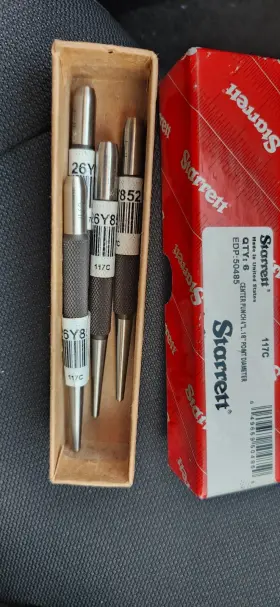 50485 Starrett L.s. Center Punch 4 Inch 1/8 Tip Steel Round Shank Pack Of