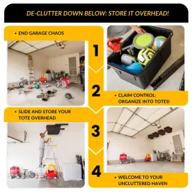 Steelchimp 860009949768 Overhead Bin Rack - Ceiling Mount Garage Storage Adjustable W #3