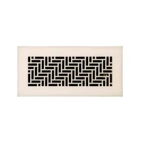 The10x4swhn Steelcrest Herringbone 10 Inch X 4 White/powder Coat Floor Wall Or Ceiling Supply Vent