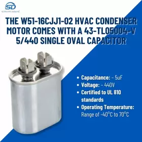 W51-16cjj1-02 Supplying Demand 810084434512 Hvac Condenser Motor 1/6 Hp 1 Phase 208/230v 825 Rpm #3