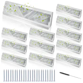 Fba2uslxj015 Swess 12 Pcs 18 Inch White Baseboard Register Duct Opening Size Air Dif