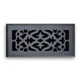 T.a. Industries 313099413430 4 Inch X 10 Ornamental Scroll Floor Diffuser Finished In Matte Black