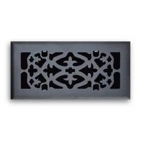 T.a. Industries 803492360184 4 Inch X 10 Ornamental Scroll Floor Diffuser Finished In Matte Black