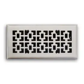 T.a. Industries 803492360665 4 X 10 Inch Floor Diffuser Vent Cover Register Victorian Style Satin Nickel