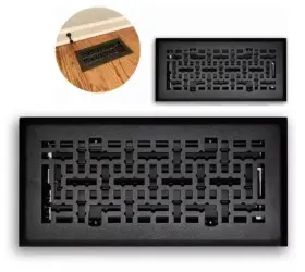 H167mmb04x10 T.a. Industries Air Floor Diffuser 4 In X 10 Inch Steel Modern Decorative Vent Cover Matte Black #3