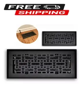 H167mmb04x10 T.a. Industries Air Floor Diffuser 4 In X 10 Inch Steel Modern Decorative Vent Cover Matte Black
