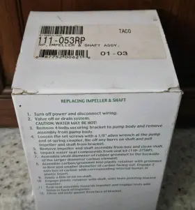 111-053rp Taco New Nos Oem Impeller And Shaft Assembly For Pumps Hdh 111 111b