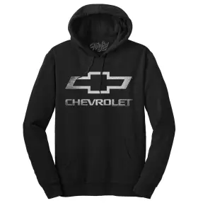 30854h-xxl Tee Luv Mens Faded Chevrolet Logo Hoodie - Licensed Chevy Hooded Sweatshirt
