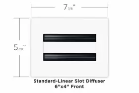 Texas Buildmart 6040156649900 6x4 Modern Ac Vent Cover - Decorative White Air Standard Linear Slot Diff #2