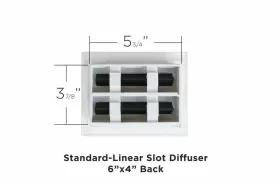 Texas Buildmart 6040156649900 6x4 Modern Ac Vent Cover - Decorative White Air Standard Linear Slot Diff #3