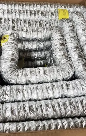 Thermaflex 054102000100 Flexible Foil Air Duct Hose 2 Inch Diameter Fiberglass Reinforced With Wire 5 Ft