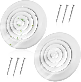 Therwen 445034457476 2 Pieces 8 Inch Round Diffuser Hvac Ceiling Vent Cover Replacement
