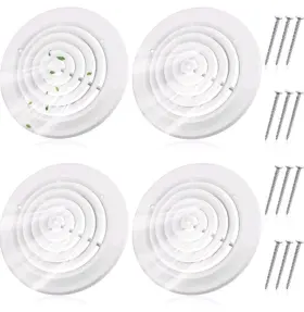 Gfa2125 Therwen 4 Pieces 10 Inch Round Vent Cover Ceiling Diffuser Hvac Duct Repla