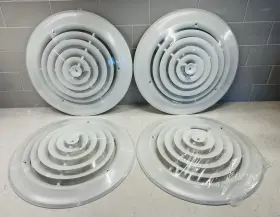 Gfa-therwen-2125 Therwin 4 Round Hvac Vent Covers 10 Inch 14 Faceplate White Includes Screws