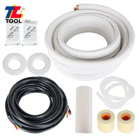 Tl4594880 Tool Library 50 Feet 3/8 Inch - 5/8 Dia. Air Conditioning Cooling Connection Pipe Install Kit