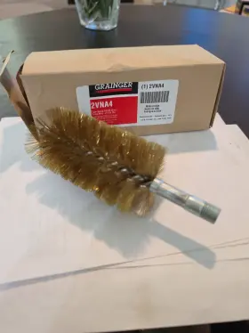 Tough Guy 2vna4 Flue Brush Single Spiral Double Stem Tube 2 1/2 Wide 4 Long