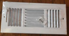 Tru Aire 803492131203 10 Inch X 4 White Metal Floor Register A/c Heat Damper Vent