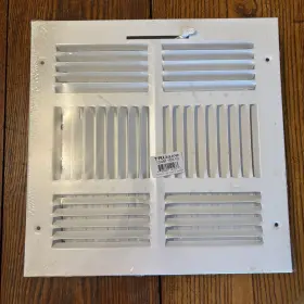 Truaire 104m-10x10 104m Series Stamped 4 Way Sidewall And Ceiling Register 10x10 Inch White