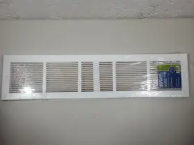 499319 Truaire Baseboard Return Air Grille 30 X 6 Smooth Glide High Flow One Way White