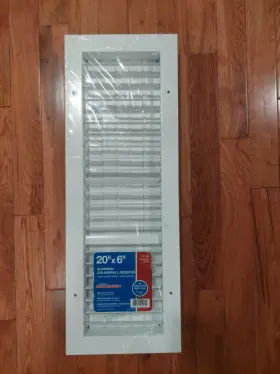 771402 Truaire Smooth Glide Ceiling Wall Register Air Deflection White 20 Inch X6 Aluminum