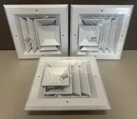 A503m Truaire Lot 3 6 Inch X Ceiling/ Wall Diffuser Grille Vent White 3-way New