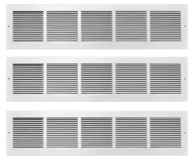 C123rw30x06 Truaire Baseboard Return Grille 6 Inch H X 30 W 1-way Steel Powder Coat White 3-pk