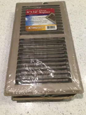H150mb Truaire Floor Register 6 Inch X 12 Steel Smoothglide 2 Way Brown Paintable New
