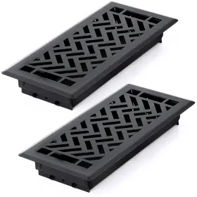 Er-tuanse-1970 Tuanse 2 Pack Floor Register Frosted Black 4 Inch X10 Duct Opening Size Vent Cover