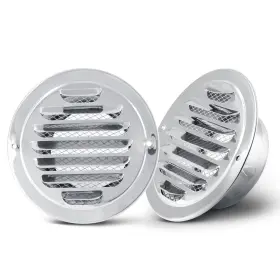 Uenhoy211007-005 Uenhoy 2 Pcs Stainless Steel Air Vents 4 Inch Round Soffit Louver Grille Cover Wal