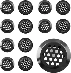 Uenhoy211007-010 Uenhoy 20 Pcs Black Air Vents 1 Inch 25mm Circular Soffit Stainless Steel Ai