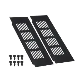 Uxcell 609044687439 2pcs 8 Inch X3 Air Vent Cover Door Grille Ventilation Louvered Black