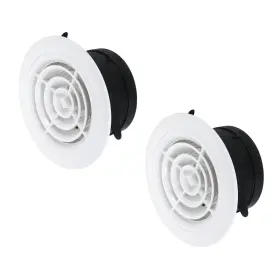 Uxcell 609044785180 2pcs 4 Inch Round Air Vent Adjustable Grill Soffit With Screen Rotate Type