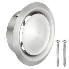 Uxcell 619668046130 6 Inch Round Ceiling Diffuser 304 Stainless Steel Adjustable Wall Air Vent Cover