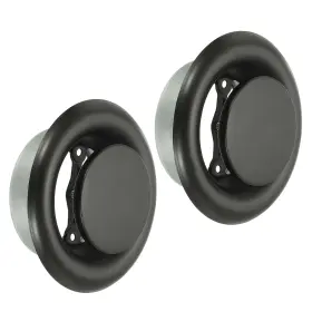 Uxcell 619668052766 4 Inch Round Ceiling Diffuser 2pcs Metal Adjustable Wall Air Vent Cover Black