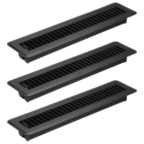 Uxcell 619668459008 14 X 2 Inch Floor Register 3pcs Heavy Duty Air Vent Cover Adjustable Vents Black