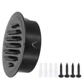 Uxcell 636939180706 5 Inch Round Air Vent Cover 201 Stainless Steel Louvered Grill Screen Black