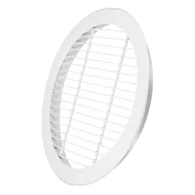 Uxcell 649603678621 13.7 Inch Round Air Vent Single Louver Grille Cover Aluminium Soffit White