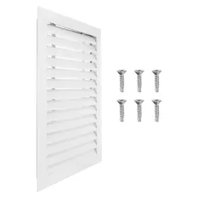 Uxcell 664694112168 24x16 Inch Gable Vent 1pcs Aluminum Alloy Wall Shed Vents With Strainer White