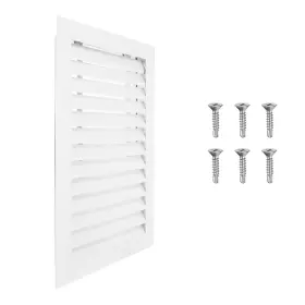 Uxcell 664694113356 22x14 Inch Gable Vent 1pcs Aluminum Alloy Wall Shed Vents With Strainer White